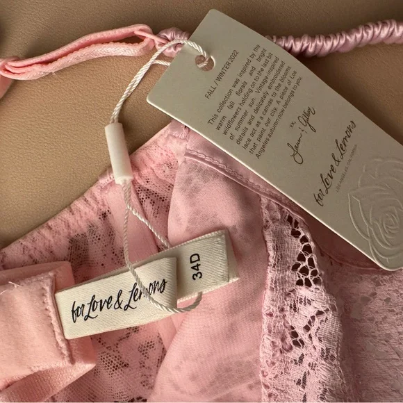 For Love & Lemons Pink Bustier Bra 34D